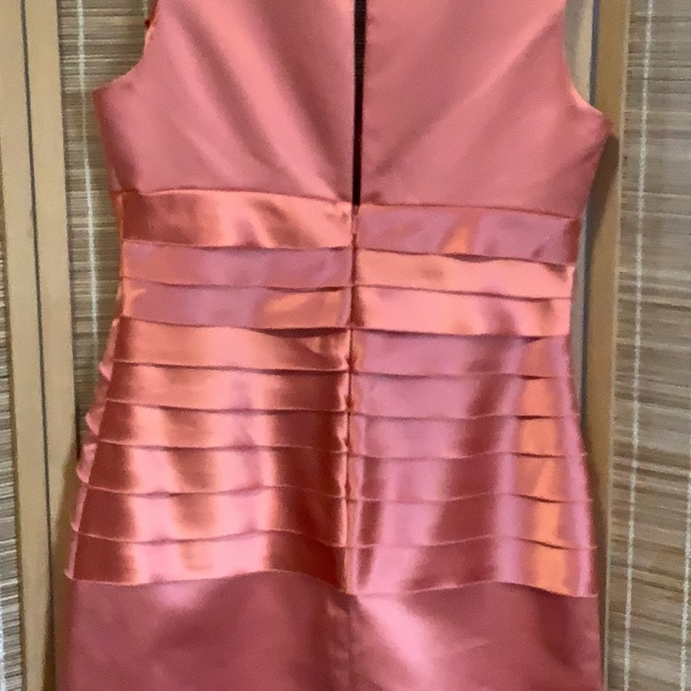 Max & Cleo Coral Satin Midi Dress - Picture 9 of 11